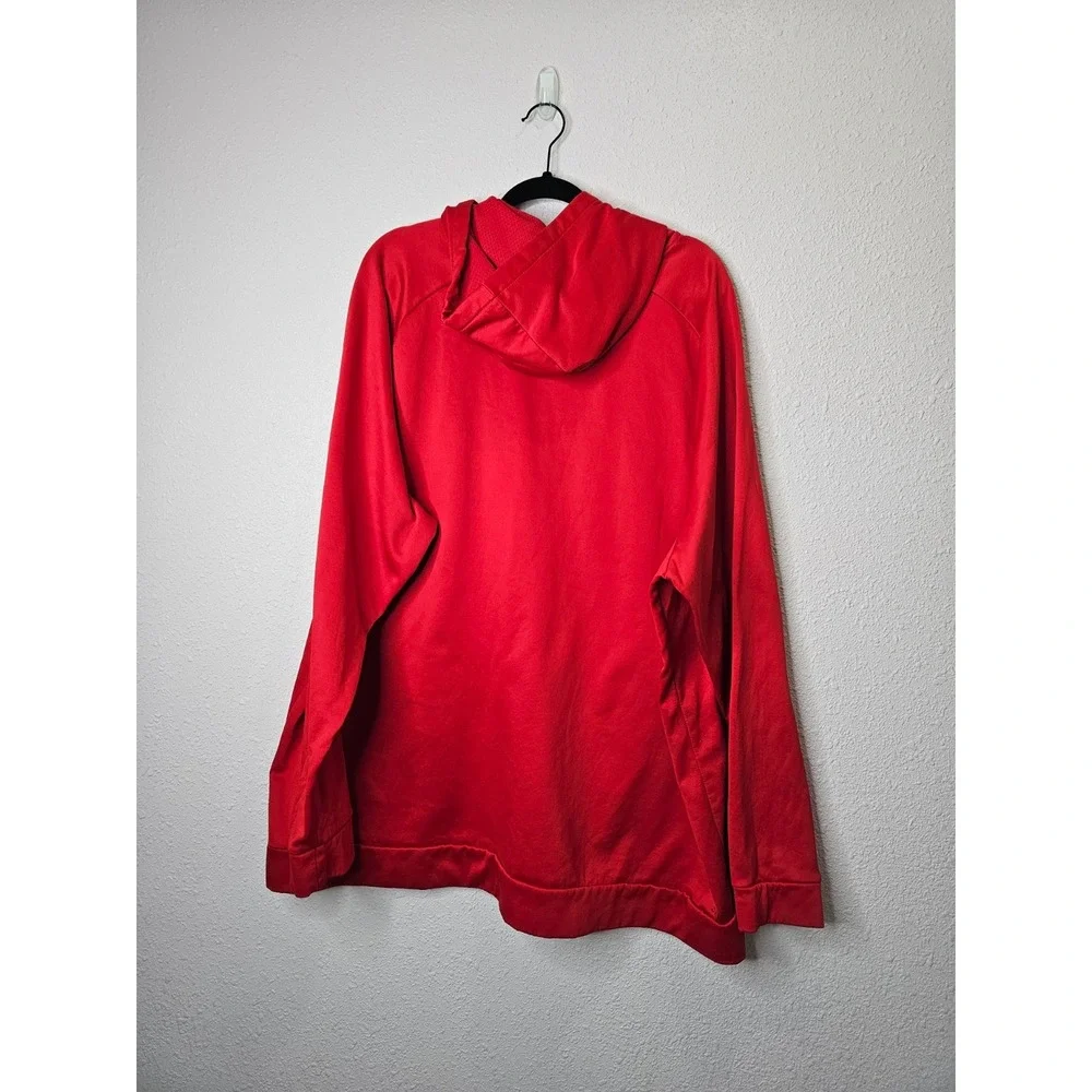 Nike Dri-FIT Mens 4XL Red Graphic Swoosh Pullover Hoodie Athletic Training Sweat